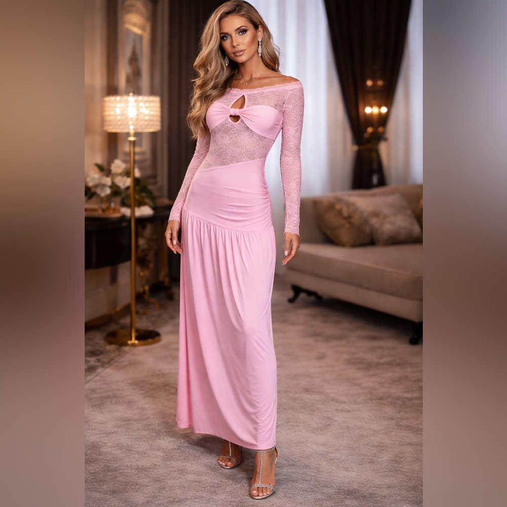 Glitz Beaute “Blush Lace Goddess Dress” 💕✨